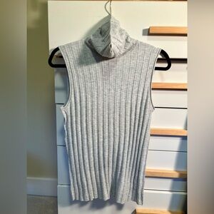 J.Crew Factory Mockneck Sweater-Tank | Heather Dusk Gray | Medium